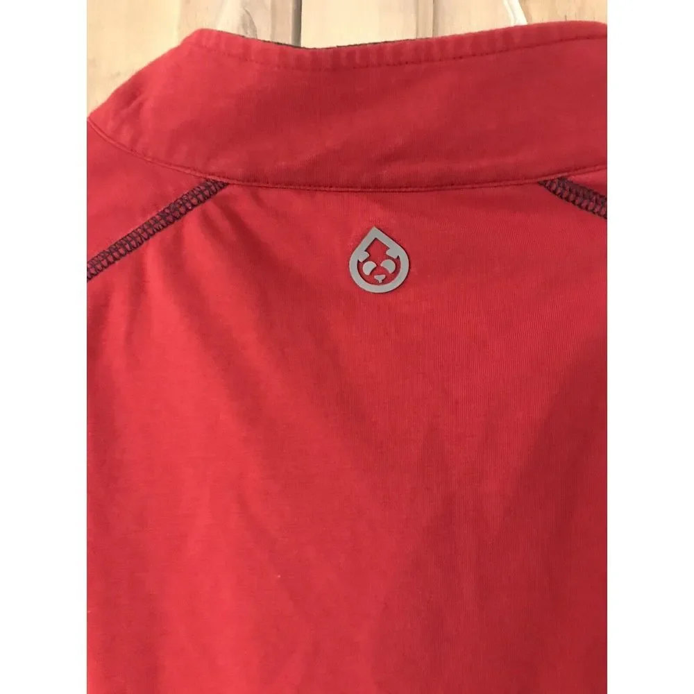 Task Bamboo Performance Technology LS 3/4‎ Zip Sz Lg Red